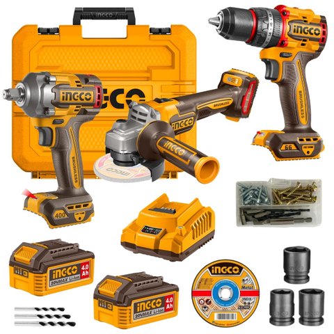 Combo Parafusadeira 66NM / Chave de Impacto 1/2'' 400NM / Esmerilhadeira 4.1/2'' (CKLI20358-9) - Ing