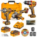 Ver imagem 1 de Combo Parafusadeira 66NM / Chave de Impacto 1/2'' 400NM / Esmerilhadeira 4.1/2'' (CKLI20358-9) - Ing