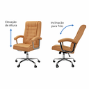Ver imagem 4 de Cadeira Escritório Presidente Premium Assento com Molas Ensacadas Revestida em Couro Sintético