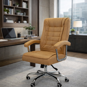 Cadeira Escritório Presidente Premium Assento com Molas Ensacadas Revestida em Couro Sintético