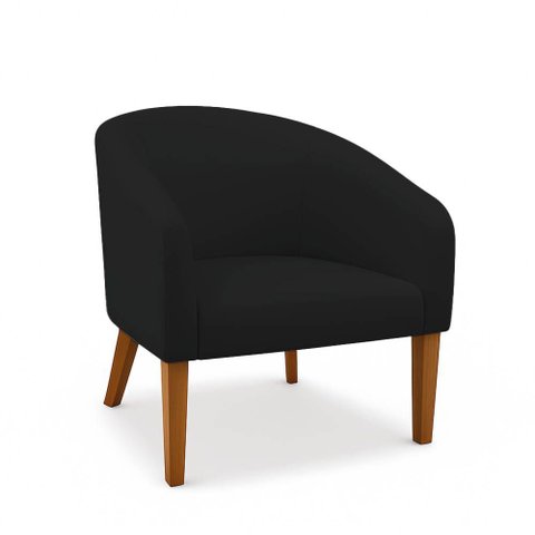 Poltrona Sala Decorativa Stella Pé Madeira Trapézio Castanho Suede D03 - D’Rossi