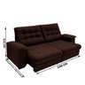 Sofá Retrátil e Reclinável 2.30m 4 Lugares Belizze Linoforte Tec.998 Marrom Bellize - 6