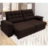 Sofá Retrátil e Reclinável 2.30m 4 Lugares Belizze Linoforte Tec.998 Marrom Bellize - 2