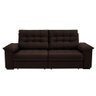 Sofá Retrátil e Reclinável 2.30m 4 Lugares Belizze Linoforte Tec.998 Marrom Bellize - 1