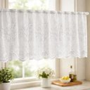 Ver imagem 1 de Cortina Renda Cascata Bando Reta Veneza Cozinha 0,60x3,00:Tulipa Branca