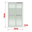 Ver imagem 4 de Porta Correr 2 Folhas Moveis 210 x 120 Elite c/Fecho Autom V.Liso Branco Brimak