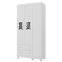 Ver imagem 2 de Guarda-roupa Infantil 92cm com Vidro 3 Portas e 2 Gavetas Fofura Multimóveis Mp4482 Branco