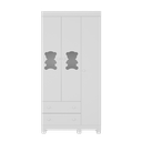 Ver imagem 4 de Guarda-roupa Infantil 92cm com Vidro 3 Portas e 2 Gavetas Fofura Multimóveis Mp4482 Branco