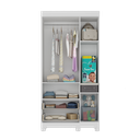 Ver imagem 3 de Guarda-roupa Infantil 92cm com Vidro 3 Portas e 2 Gavetas Fofura Multimóveis Mp4482 Branco