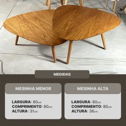 Kit de Mesinhas de Centro Organica Grande com Design Moderno - 2