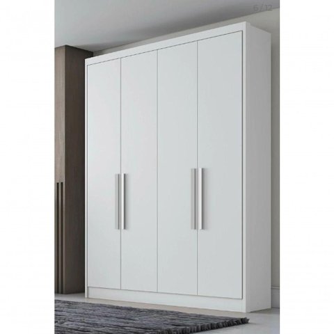 Guarda Roupa Solteiro Moderni 4 Portas Branco - Novo Horizonte