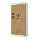 Ver imagem 2 de Guarda-roupa Infantil 92cm com Vidro 3 Portas e 2 Gavetas Sonho Multimóveis Mp4472 Branco-madeirado