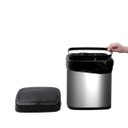 Ver imagem 2 de Lixeira com Tampa Preta 20l Inox Automática Retangular Galvanizada - Oikos