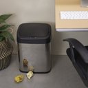 Ver imagem 5 de Lixeira com Tampa Preta 20l Inox Automática Retangular Galvanizada - Oikos