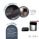 Ver imagem 4 de Lixeira com Tampa Preta 20l Inox Automática Retangular Galvanizada - Oikos