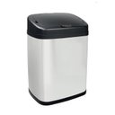 Ver imagem 1 de Lixeira com Tampa Preta 20l Inox Automática Retangular Galvanizada - Oikos