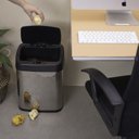 Ver imagem 6 de Lixeira com Tampa Preta 20l Inox Automática Retangular Galvanizada - Oikos