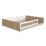 Cama Montessoriana de Casal Affetto Aveiro Oak Branco Completa Móveis - 1
