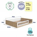 Ver imagem 3 de Cama Montessoriana de Casal Affetto Aveiro Oak Branco Completa Móveis