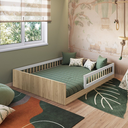 Ver imagem 1 de Cama Montessoriana de Casal Affetto Aveiro Oak Branco Completa Móveis