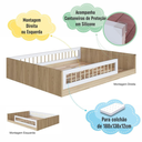 Ver imagem 6 de Cama Montessoriana de Casal Affetto Aveiro Oak Branco Completa Móveis