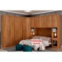 Ver mais imagens de Quarto Modulado Casal Rizon/linea 7 Peças ( 1 Aéreo + 3 Guarda Roupas + 1 Closet Obliquo + 2