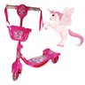 Patinete Infantil 3 Rodas com Cesta Unicornio e Kit Proteção - 4