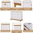 Ver imagem 5 de Cômoda Infantil 6 Portas Mdf Puxadores Madeira Maçica Biscoito Permobili Branco Acetinado/nature