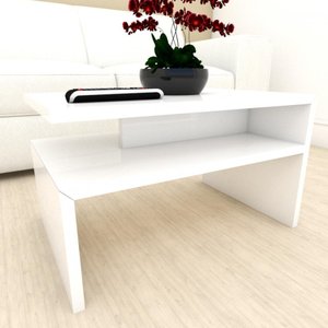 Mesa de Centro Sala Minimalista Branco Quadrada Retangular Mesinha de Centro Sala Madeira