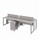 Ver imagem 5 de Plataforma 2 Gav. e Divisória 4 Pessoas 2,70m Cz Pés Metal Cor:cinza