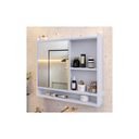 Ver imagem 2 de Espelheira Armarinho Banheiro Armário Suspenso Prateleira:branco