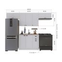 Ver imagem 3 de Cozinha Modulada 4 Peças 1 Balcão sem Tampo 3 Aéreos 100% MDF com Rodapé Bari