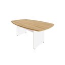Ver imagem 2 de Mesa de Reunião Orgânica 270cm x 110cm Pés Painel Escritório F5 Office Cor:Macadâmia com Branco