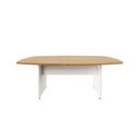 Ver imagem 4 de Mesa de Reunião Orgânica 270cm x 110cm Pés Painel Escritório F5 Office Cor:Macadâmia com Branco