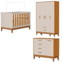 Ver imagem 1 de Quarto de Bebê Berço + Cômoda + Guarda Roupas Fosco Flip Areia Fosco/Savana