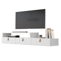 Rack Suspenso Lion 1.2m Home Decorativo Estante Tv Pequeno:branco - 4