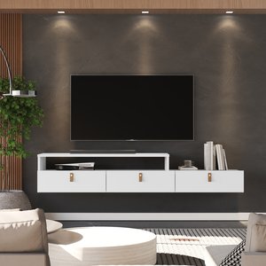 Rack Suspenso Lion 1.2m Home Decorativo Estante Tv Pequeno:branco