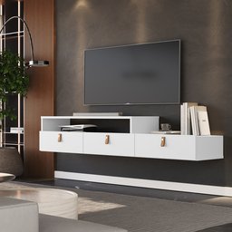 Rack Suspenso Lion 1.2m Home Decorativo Estante Tv Pequeno:branco - 3