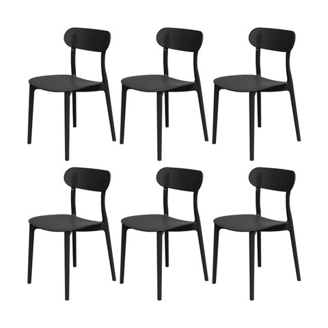 Kit 6 Cadeiras de Jantar Simpla Estilo Telinha em Plástico