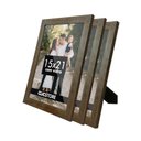 Ver imagem 1 de Kit 3 Porta Retrato 15x21 A5 com Vidro Fotos Moldura Aparador Decoração Quadro:tabaco