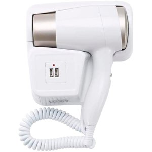 Secador de Cabelo Profissional de Parede para Banheiro Hotel