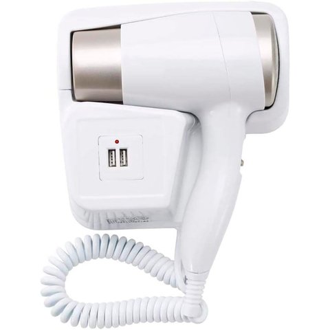 Secador de Cabelo Profissional de Parede para Banheiro Hotel