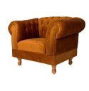 Ver imagem 1 de Uma Poltrona Duque Chesterfield Capitonê + Um Puff - Suede Terracota