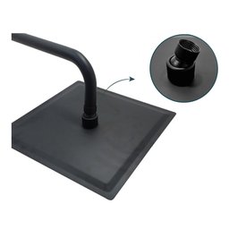 Ducha Chuveiro Inox Quadrado 20x20 Preto Fosco Parede Banheiro Area Externa Piscina Suporte Redondo  - 6