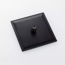 Ducha Chuveiro Inox Quadrado 20x20 Preto Fosco Parede Banheiro Area Externa Piscina Suporte Redondo  - 9