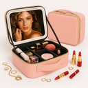 Ver imagem 2 de Maleta de Maquiagem com Espelho Led Rosa