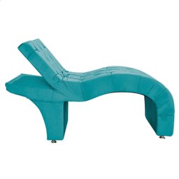 Maca Estética com Encosto Dobrável Facial Capitonê Cílios Salão P02 Suede Azul Turquesa - ADJ Decor - 4