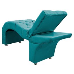 Maca Estética com Encosto Dobrável Facial Capitonê Cílios Salão P02 Suede Azul Turquesa - ADJ Decor - 5