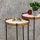 Ver imagem 3 de Mesa Lateral Sala Estar Apoio Canto Sofá Conjunto Rustico Pequena Redonda Recepção:tampos Brancos Fe