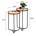 Ver imagem 6 de Mesa Lateral Sala Estar Apoio Canto Sofá Conjunto Rustico Pequena Redonda Recepção:tampos Brancos Fe